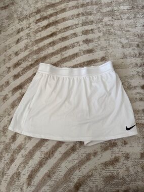 Nike White Women's Tennis Skort with Black Swoosh
